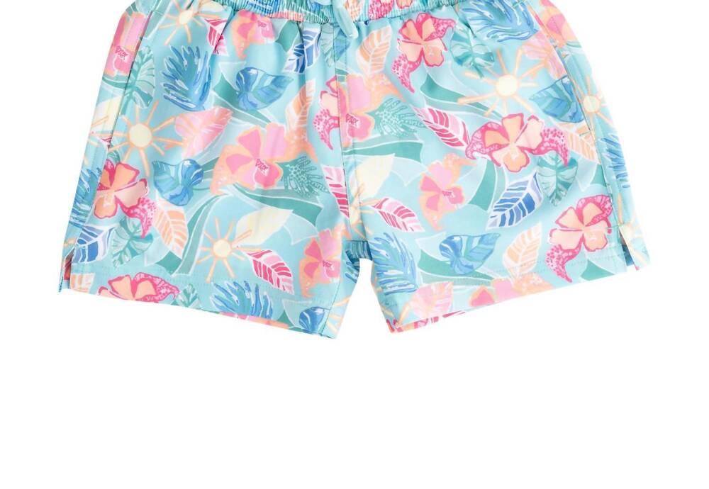NEW PRODOH boy's palm print boogie board swim trunk in multi